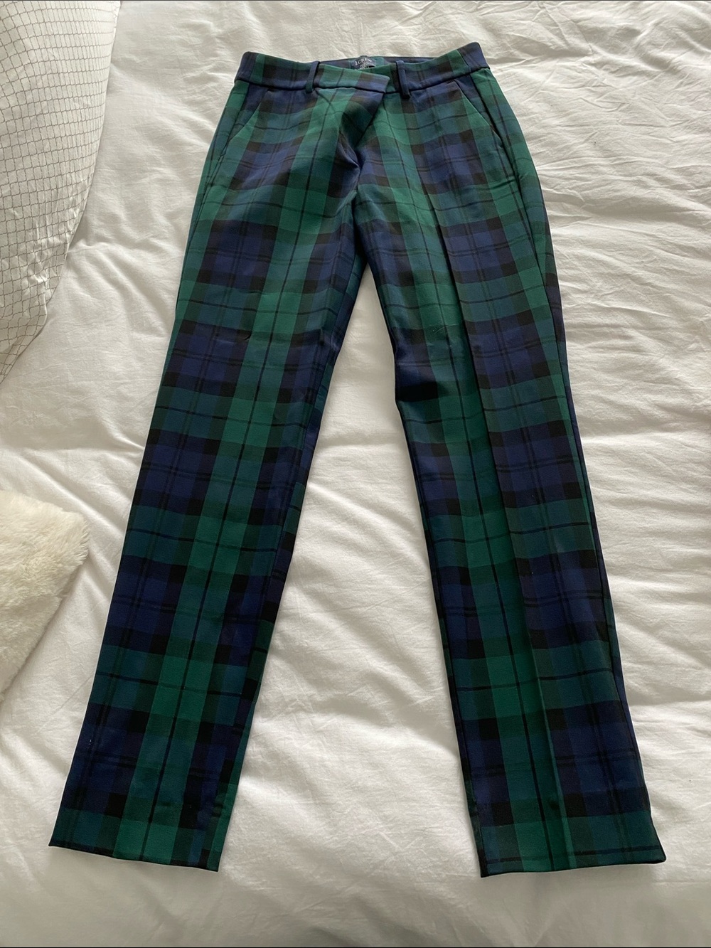 J. Crew Green and Navy Plaid Dress Pants